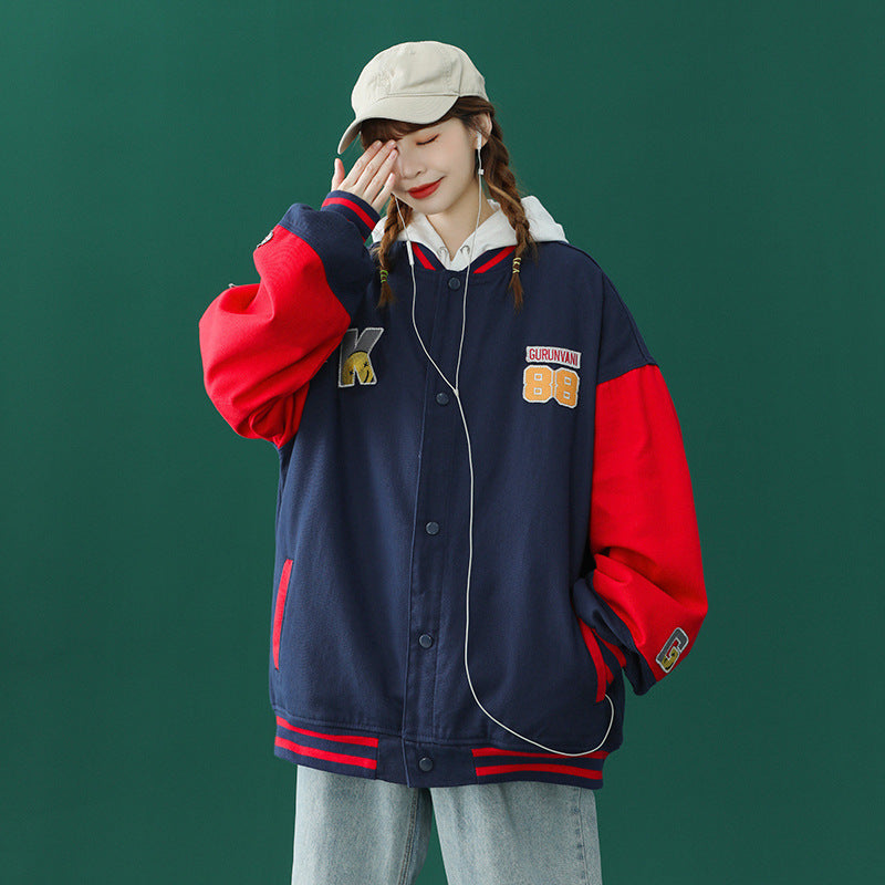 Jock Jacket Couple Jacket Men's Autumn Loose Casual Cotton Baseball Uniform Men's Clothing