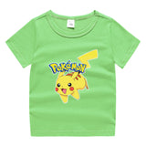 Children Pokemon Pikachu T Shirt Cotton Short Sleeve round Neck T-shirt Casual Sports