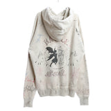 Saint Michael Hoodie Hand Painted Graffiti Vintage Distressed Destroyed Fleece Hooded