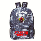 Stranger Things Hellfire Club Backpack Plaid Canvas Backpack Student Backpack