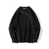 Mens Fall Outfits Solid Color Retro Idle Style Loose Hiphop Couple Sweater