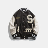 Green Varsity Jacket Autumn Baseball Uniform Men's and Women's Jacket Couple's Jacket