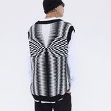 Men Sweater Vest BF Sweater Vest Men's Loose V-neck Sleeveless Sweater Waistcoat Jacket