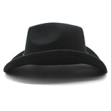 Cowboy Hats Wide Belt Woolen Western Cowboy Bowler Hat for Men Women