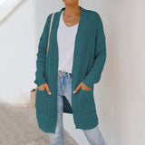Women Fall Outfits Mid-Length Autumn and Winter Sweater Women Loose Long Sleeve Knitted Coat