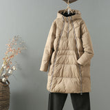 Women Winter Coats Puffer Jacket Down Coat Winter Loose and Warm New Fleece Mid-Length Zipper Hooded Sweater