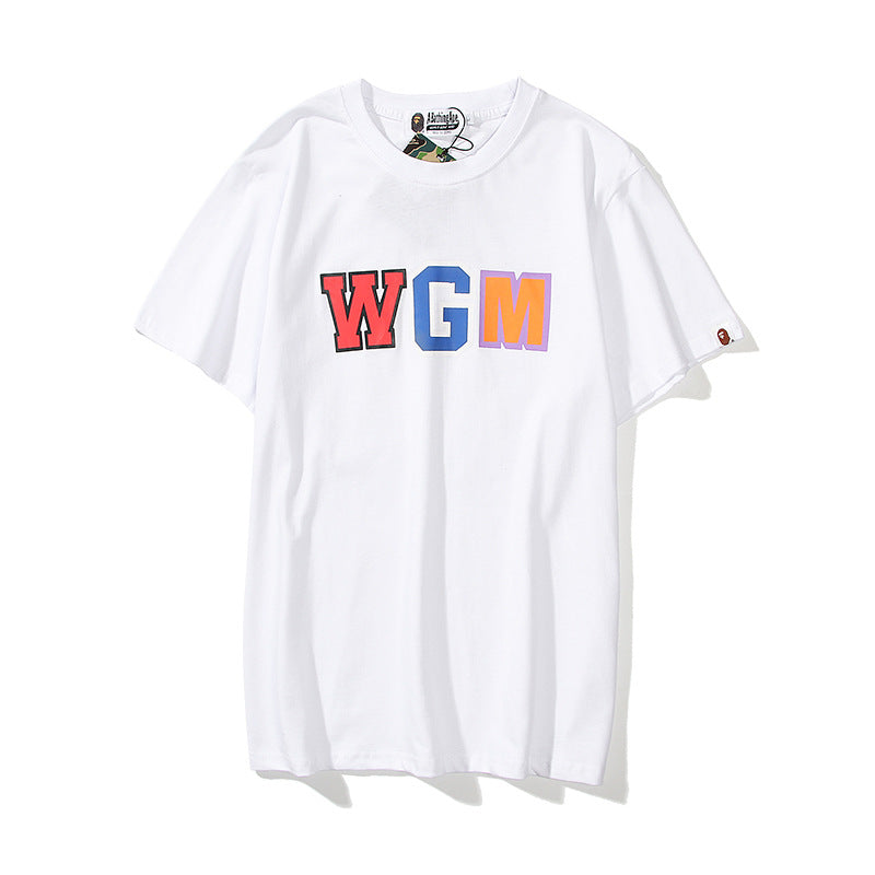 WGM Shirt Summer Casual T-shirt Men and Women Loose Short Sleeve
