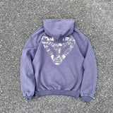 Saint Michael Hoodie Doodle Hand Drawn Worn out Vintage Velvet Padded Hooded Sweatshirt