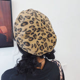 Leopard Fur Hat Beret