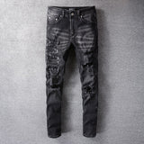 Amiri Jeans Casual Hip Hop Washed Splash-Ink Painted Slim Jeans