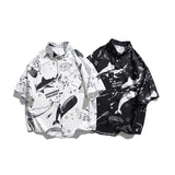 Men T Shitrs Summer Men's Printing Lapel Shirt Short Sleeve
