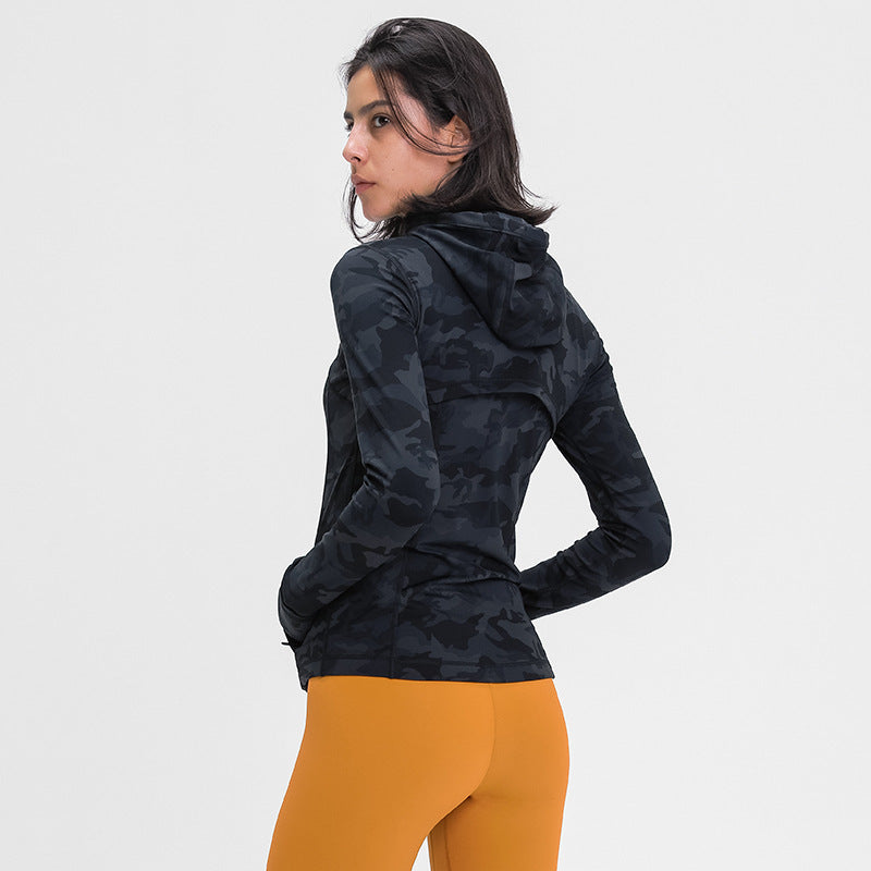 BBL Jacket Women's Sports Hooded Jacket Women's Slim Stretch Print