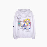 Mens Fall Outfits Graffiti Worn Looking Washed-out Hooded Sweater Male and Female Personality Loose