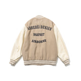 Vintage Letterman Jacket Autumn Color Matching Word Labeling Flower Baseball Uniform