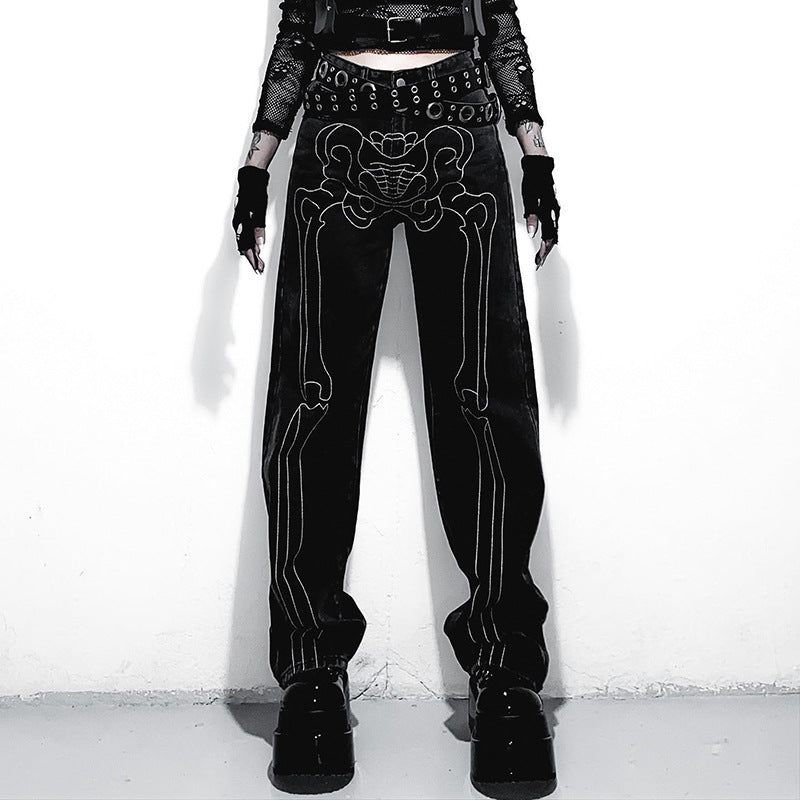 Julia Fox Low Rise Trousers Printed Low Waist Jeans Trousers