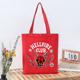 Stranger Things Hellfire Club Handbag Cartoon Printed Canvas Bag One Shoulder Fashion Portable Shopping Bag
