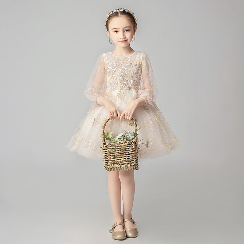 Princess Charlotte Flower Girl Dress Evening Dress Host Costume for Piano Performance