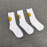 Drew House Smiley Face Printed Stockings Fashion Brand Leisure Cotton Mid-Calf Length Socks