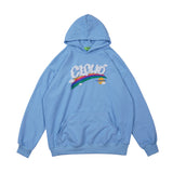 Mens Fall Outfits Letter Graffiti Couple Hooded Top Loose Street Hanging Shoulder Fleece Sweater