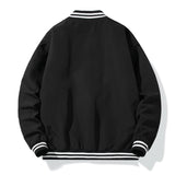 White Varsity Jacket Spring Coat Men's and Women's Couple Thin Stand Collar Jacket Baseball Uniform