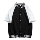 Baggy Baseball Jersey Men's Summer Cardigan Short-Sleeved Baseball Uniform T-shirt Loose