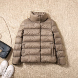 Women Winter Coats Puffer Jacket Down Coat Short Down Feather Liner Women Coat Warm Stand Collar Jacket