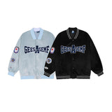 Baby Blue Varsity Jacket Letter Loose Men and Women Autumn Men's Jacket Baseball