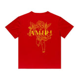 Amiri T Shirt Angel Sketch Printed Casual Hip Hop Short Sleeve T-shirt