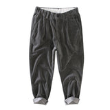Mens Corduroy Pants Autumn and Winter Loose Casual Pants Men's Basic Style Thickened Ankle-Length Pants Men's