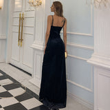 Burgundy Dresses for Wedding Spring and Summer Dress Engagement Sleeveless Suspender Dress