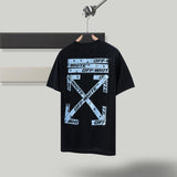 Ow Men's and Women's short sleeve Tshirt Cotton Back Arrow Round Neck Loose Owt t shirt