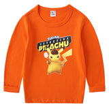 Children Pokemon Pikachu Hoodie Spring and Autumn Bottoming Shirt Boys' T-shirt