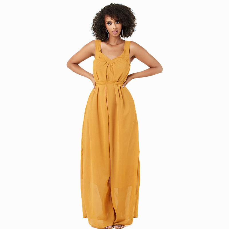Jumpsuit Wide Leg Summer Pants Slimming Jumpsuit Jumpsuit Chiffon Jumpsuit