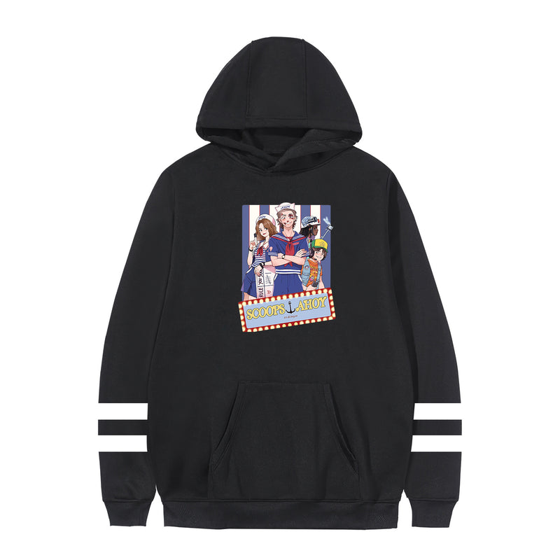 Stranger Things Hoodie Peripheral Pattern Loose Hooded Fleece Pullover