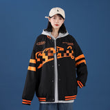 Black Varsity Jacket Autumn Flying Baseball Uniform Jacket Coat Boys and Girls Couple Rib Embroidery Neutral