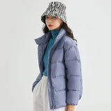 Women Winter Coats Puffer Jacket Down Coat Female Thin Lightweight Short Type Stand Collar Autumn and Winter White Duck Down Coat