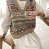 Preppy Aesthetic Sweater Short Loose Sweater Vest