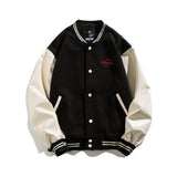 Blue Varsity Jacket Autumn Letters Printed Baseball Uniform