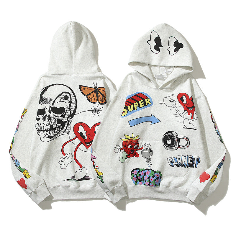 Cpfm Hoodie Autumn and Winter New American Retro Printed Pullover Loose Men and Women Casual
