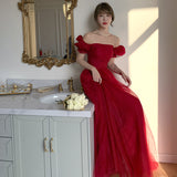 Burgundy Dresses For Wedding Red Light Wedding Dress Evening Gown Fairy Engagement Princess Dress For Women