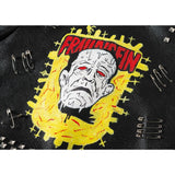 Women Leather Jacket Biker Motorcycle Coat Printed Contrast Color Jacket Motorcycle Leather Coat Female Suit Collar Coat