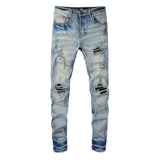 Amiri Jeans Casual Hip Hop Washed Splash-Ink Painted Jeans Men #848