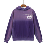 Rrr123 Hoodie Retro Washed Gradient Color Loose-Fitting Hoodie