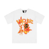 Vlone T Shirts Devil Messenger Large V Printed Short Sleeve T-shirt Men and Women Couple Hip Hop Half Sleeve