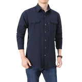 Men's Habit Shirts Spring Long Sleeve Shirt Men's Solid Color Short Sleeve Casual Men's