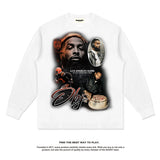 Nba Long Sleeve Shirt Long Sleeve T-shirt Washed Distressed Cotton Men and Women