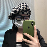 Check Beret Hat Vintage Plaid Hat
