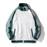 Blue Varsity Jacket Spring and Autumn Men's Jacket Striped Jacket Three Bars Clip Jacket Baseball Uniform