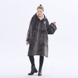 Hoodies Blankets Hooded Double Layer Brushed Hoody Lazy