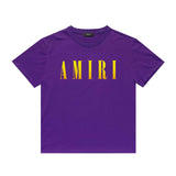 Amiri T Shirt Gradient Letter Flower Casual Hip Hop Short Sleeve T-shirt